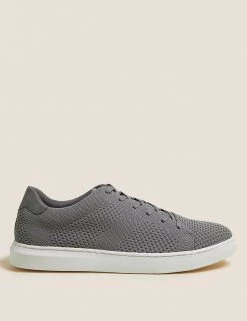 M&S Collection Men's Trainers Mesh Lace-Up Trainers