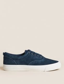 M&S Collection Men's Trainers Suede Pumps