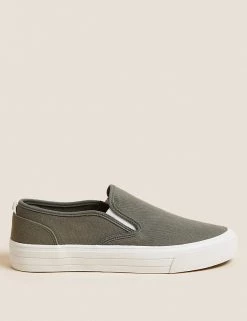 M&S Originals Men's Trainers Canvas Slip-On Pumps