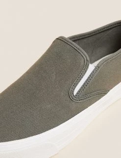 M&S Originals Men's Trainers Canvas Slip-On Pumps -New In Mens Store SD 03 T03 0081 KH X EC 90