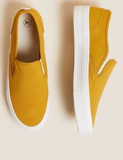 M&S Originals Men's Trainers Canvas Slip-On Pumps -New In Mens Store SD 03 T03 0081 S3 X EC 1