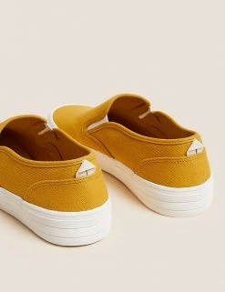 M&S Originals Men's Trainers Canvas Slip-On Pumps -New In Mens Store SD 03 T03 0081 S3 X EC 90