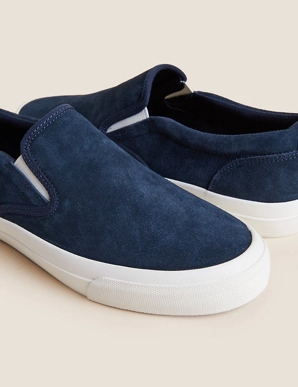 M&S Collection Men's Trainers Suede Slip-On Pumps 2 M&S Collection Men's Trainers Suede Slip-On Pumps - Image 2