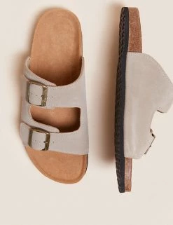 M&S Collection Men's Slippers Suede Slip-On Sandals 12 M&S Collection Men's Slippers Suede Slip-On Sandals -New In Mens Store SD 03 T03 2095 SU X EC 1