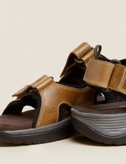 M&S Collection Men's Casual Shoes Leather Riptape Sandals -New In Mens Store SD 03 T03 2098 VS X EC 90