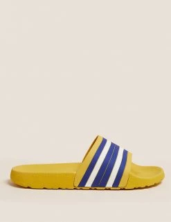 M&S Collection Men's Slippers Stripe Pool Sliders