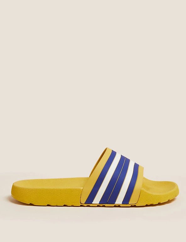 M&S Collection Men's Slippers Stripe Pool Sliders 1 M&S Collection Men's Slippers Stripe Pool Sliders