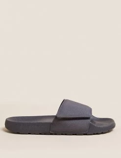 M&S Collection Men's Slippers Riptape Sliders