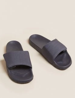 M&S Collection Men's Slippers Riptape Sliders 8 M&S Collection Men's Slippers Riptape Sliders -New In Mens Store SD 03 T03 2146 T0 X EC 2