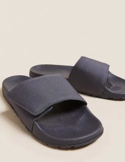 M&S Collection Men's Slippers Riptape Sliders 6 M&S Collection Men's Slippers Riptape Sliders -New In Mens Store SD 03 T03 2146 T0 X EC 90
