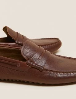 M&S Collection Men's Casual Shoes Leather Slip-On Driver Shoes -New In Mens Store SD 03 T03 2150 VS X EC 90