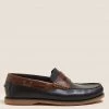M&S Collection Men's Smart Shoes Leather Slip-On Boat Shoes