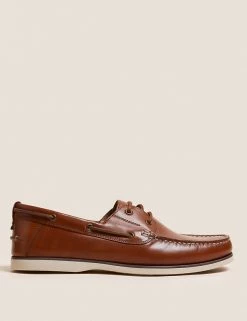 M&S Collection Men's Shoes Leather Boat Shoes -New In Mens Store SD 03 T03 2204 VS X EC 0