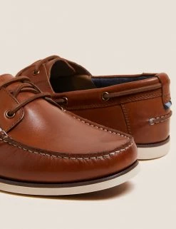 M&S Collection Men's Shoes Leather Boat Shoes -New In Mens Store SD 03 T03 2204 VS X EC 90