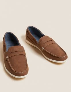 M&S Collection Men's Casual Shoes Slip-On Deck Shoes -New In Mens Store SD 03 T03 2209 VS X EC 2