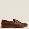 M&S Collection Men's Smart Shoes Leather Woven Slip-On Loafers