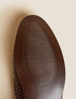 M&S Collection Men's Smart Shoes Leather Woven Slip-On Loafers -New In Mens Store SD 03 T03 5092 N0 X EC 3