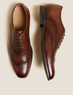 M&S Collection Men's Smart Shoes Leather Brogues 17 M&S Collection Men's Smart Shoes Leather Brogues -New In Mens Store SD 03 T03 6477 V8 X EC 1