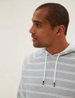 M&S Collection Men's Pyjamas Cotton Rich Striped Loungewear Hoodie