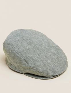M&S Collection Men's Hats Linen Blend Textured Flat Cap 4 M&S Collection Men's Hats Linen Blend Textured Flat Cap -New In Mens Store SD 03 T09 1206 J4 X EC 90