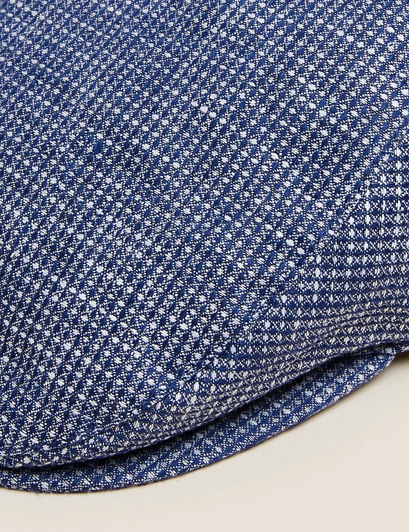 M&S Collection Men's Hats Pure Linen Textured Flat Cap 3 M&S Collection Men's Hats Pure Linen Textured Flat Cap - Image 3