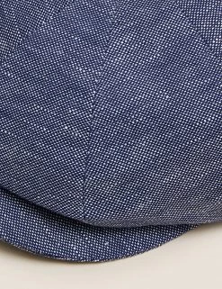 M&S Collection Men's Hats Linen Blend Textured Baker Boy Hat 5 M&S Collection Men's Hats Linen Blend Textured Baker Boy Hat -New In Mens Store SD 03 T09 1209 E4 X EC 1
