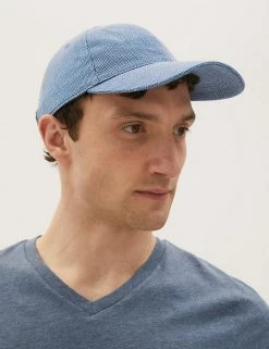 M&S Collection Men's Hats Cotton Rich Textured Baseball Cap