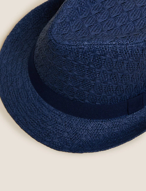M&S Collection Men's Hats Textured Trilby 6 M&S Collection Men's Hats Textured Trilby - Image 6