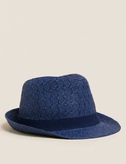 M&S Collection Men's Hats Textured Trilby 10 M&S Collection Men's Hats Textured Trilby -New In Mens Store SD 03 T09 3510 F0 X EC 90