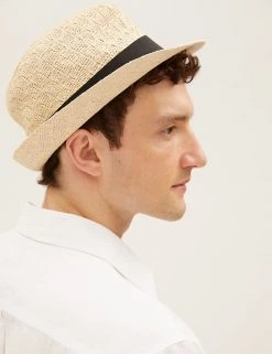 M&S Collection Men's Hats Textured Trilby