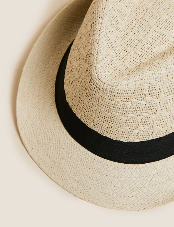 M&S Collection Men's Hats Textured Trilby 3 M&S Collection Men's Hats Textured Trilby - Image 3