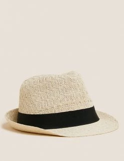 M&S Collection Men's Hats Textured Trilby 7 M&S Collection Men's Hats Textured Trilby -New In Mens Store SD 03 T09 3510 SS X EC 90
