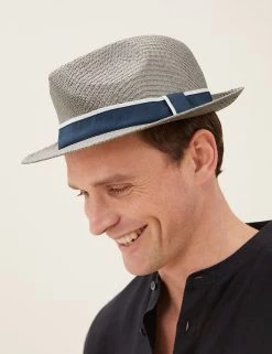 M&S Collection Men's Hats Braided Trilby