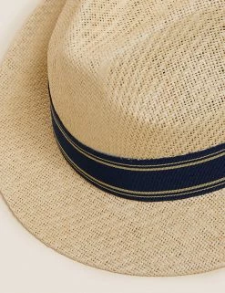 M&S Collection Men's Hats Braided Trilby -New In Mens Store SD 03 T09 3511 V0 X EC 1