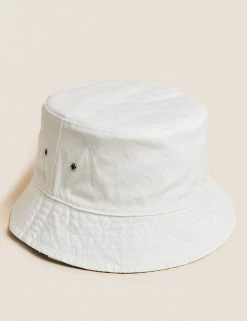 M&S Collection Men's Hats Pure Cotton Reversible Bucket Hat -New In Mens Store SD 03 T09 3815 F4 X EC 1