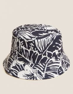 M&S Collection Men's Hats Pure Cotton Reversible Bucket Hat -New In Mens Store SD 03 T09 3815 F4 X EC 90