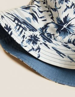 M&S Collection Men's Hats Pure Cotton Reversible Bucket Hat -New In Mens Store SD 03 T09 3816 E4 X EC 2