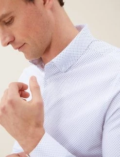 M&S Collection Formal Shirts Slim Fit Cotton Rich Stretch Shirt -New In Mens Store SD 03 T11 0630S Z4 X EC 2