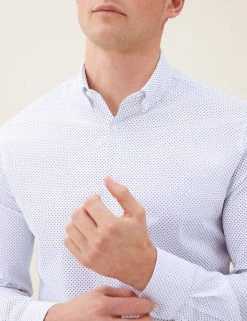 M&S Collection Formal Shirts Slim Fit Cotton Rich Stretch Shirt -New In Mens Store SD 03 T11 0630S Z4 X EC 3