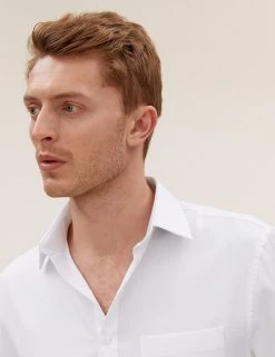 M&S Collection Formal Shirts Regular Fit Easy Iron Pure Cotton Shirt