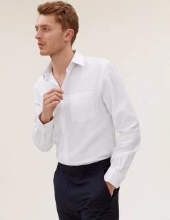 M&S Collection Formal Shirts Regular Fit Easy Iron Pure Cotton Shirt -New In Mens Store SD 03 T11 1468U Z0 X EC 2