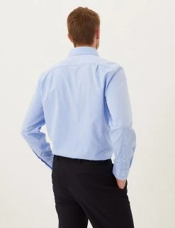 M&S Collection Formal Shirts 2 Pack Pure Cotton Long Sleeve Shirts -New In Mens Store SD 03 T11 2181 O4 X EC 1