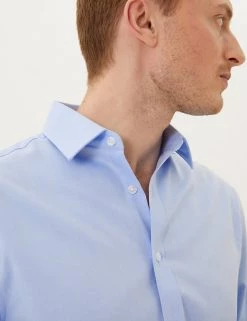 M&S Collection Formal Shirts 2 Pack Pure Cotton Long Sleeve Shirts -New In Mens Store SD 03 T11 2181 O4 X EC 3