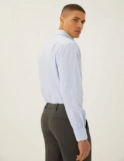 M&S Collection Formal Shirts 2pk Regular Fit Pure Cotton Striped Shirts -New In Mens Store SD 03 T11 2183 E5 X EC 4