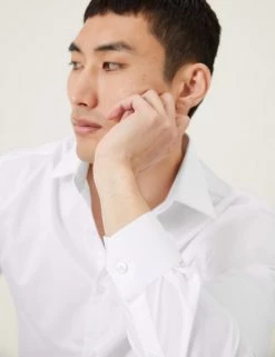 M&S Collection Formal Shirts Regular Fit Easy Iron Pure Cotton Shirt -New In Mens Store SD 03 T11 2191M Z0 X EC 0