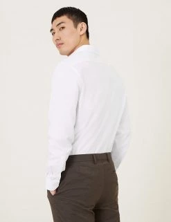 M&S Collection Formal Shirts Regular Fit Easy Iron Pure Cotton Shirt -New In Mens Store SD 03 T11 2191M Z0 X EC 2