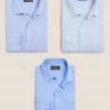M&S Collection Formal Shirts 3pk Regular Cotton Blend Long Sleeve Shirts