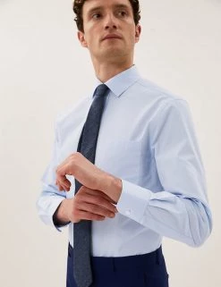 M&S Collection Formal Shirts 3pk Regular Cotton Blend Long Sleeve Shirts -New In Mens Store SD 03 T11 2381 E4 X EC 3