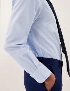 M&S Collection Formal Shirts 3pk Regular Cotton Blend Long Sleeve Shirts -New In Mens Store SD 03 T11 2381 E4 X EC 5