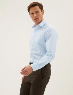 M&S Collection Formal Shirts 3pk Tailored Fit Cotton Blend Shirts -New In Mens Store SD 03 T11 2430T E0 X EC 2